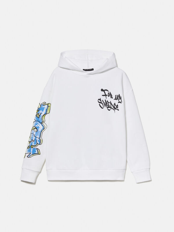 Pullover sweatshirt with graffiti print - boys' sweatshirts | Sisley Young