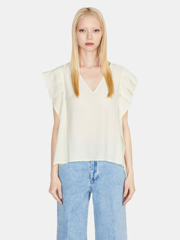 Blouse with flaps - blouses | Sisley