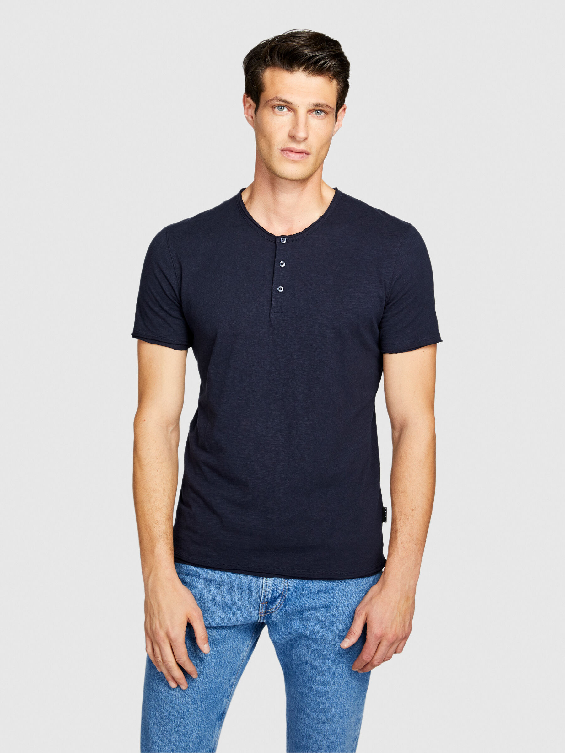 Henley t shirt Dark Blue Sisley
