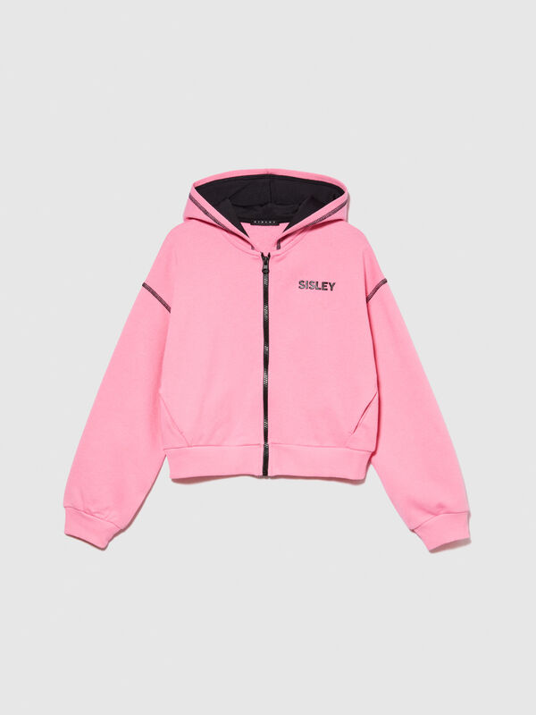 Sporty sweatshirt with logo - girls' knitwear | Sisley Young