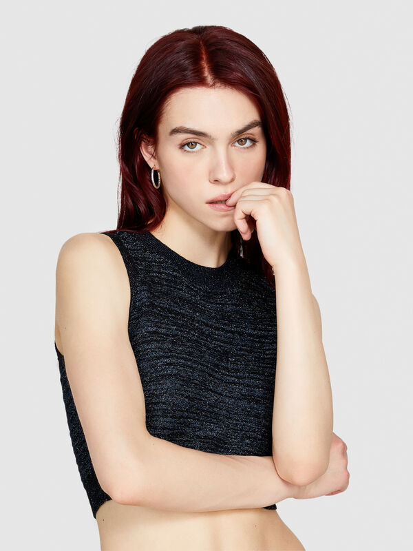 Knit top with lurex - women's tops | Sisley