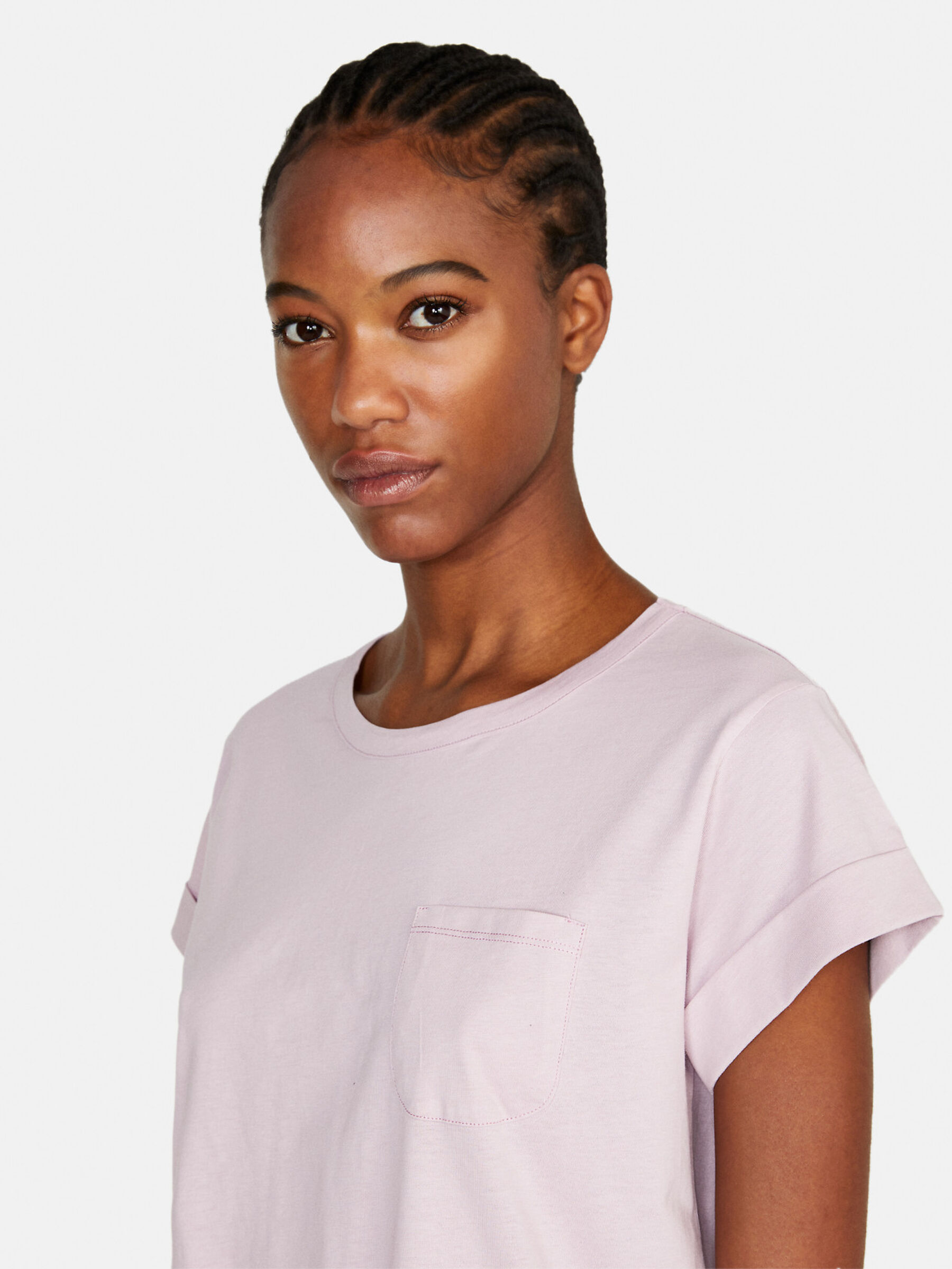 Tshirt with pocket, Pastel Pink Sisley