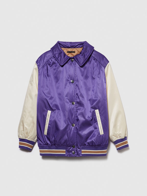 Oversized bomber in satin - girls' outerwear | Sisley Young