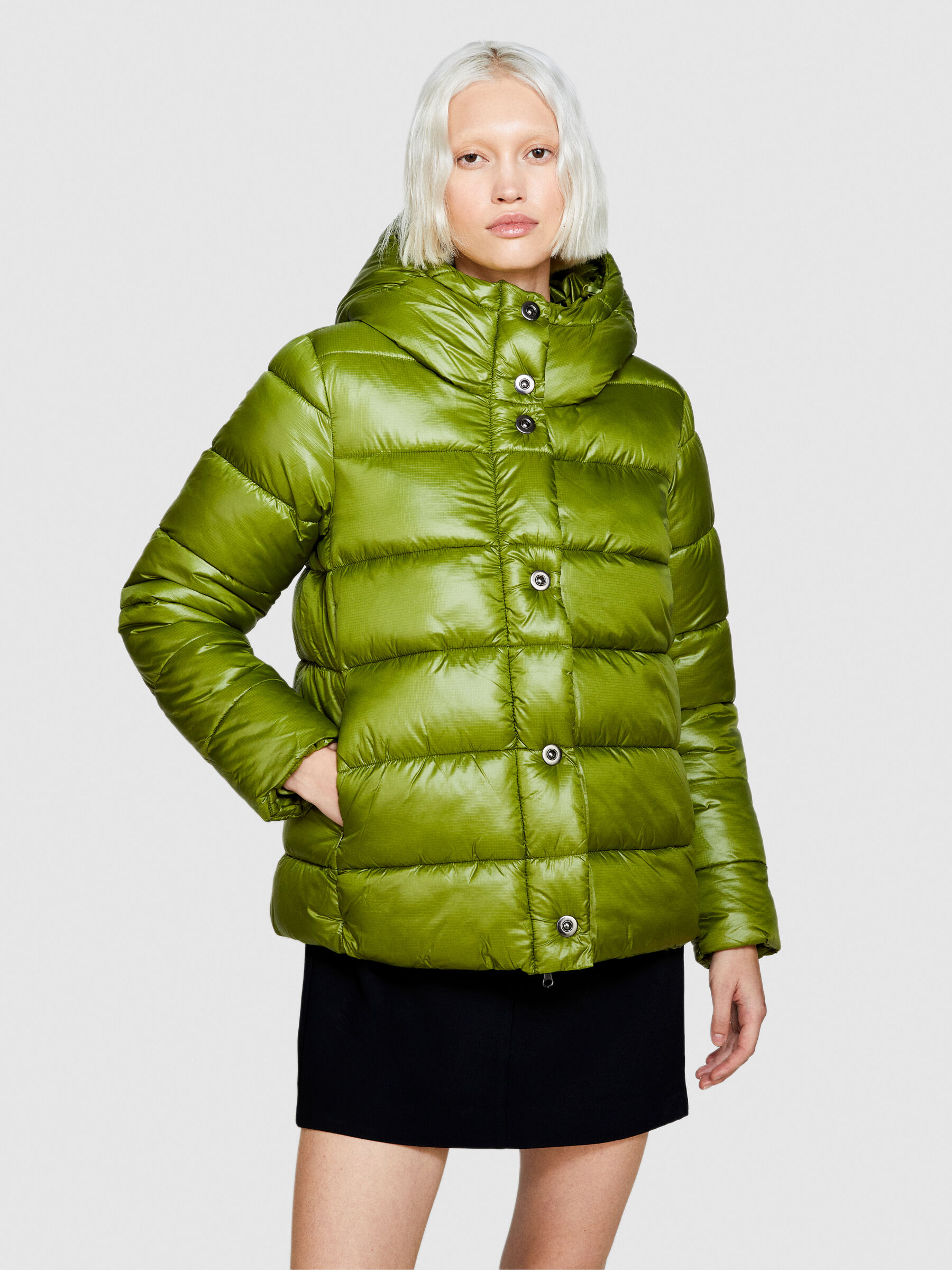 Shiny green outlet jacket
