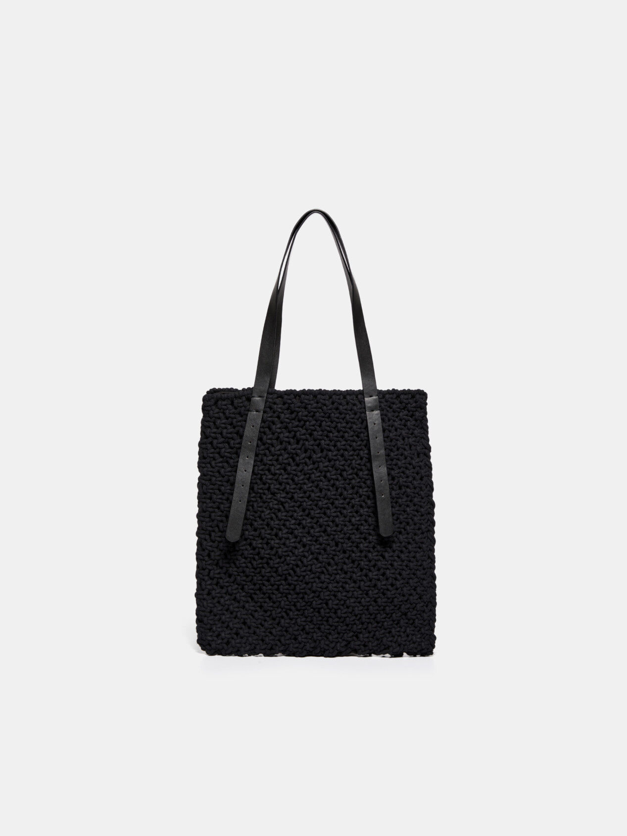 Tote bag in crochet Black Sisley