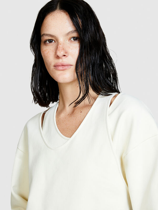 Off-the-shoulder sweatshirt - Pullover Sweatshirts | Sisley
