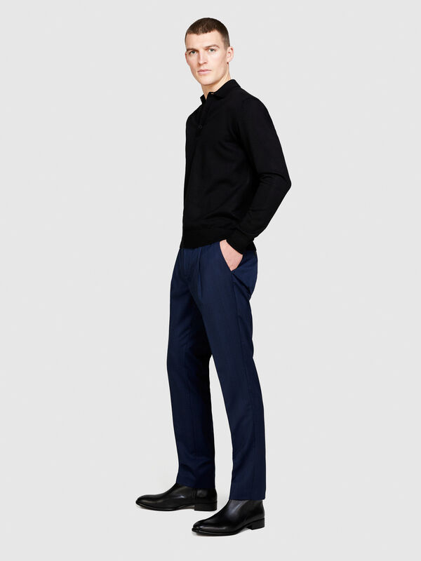 Yarn dyed trousers - men's slim fit trousers | Sisley