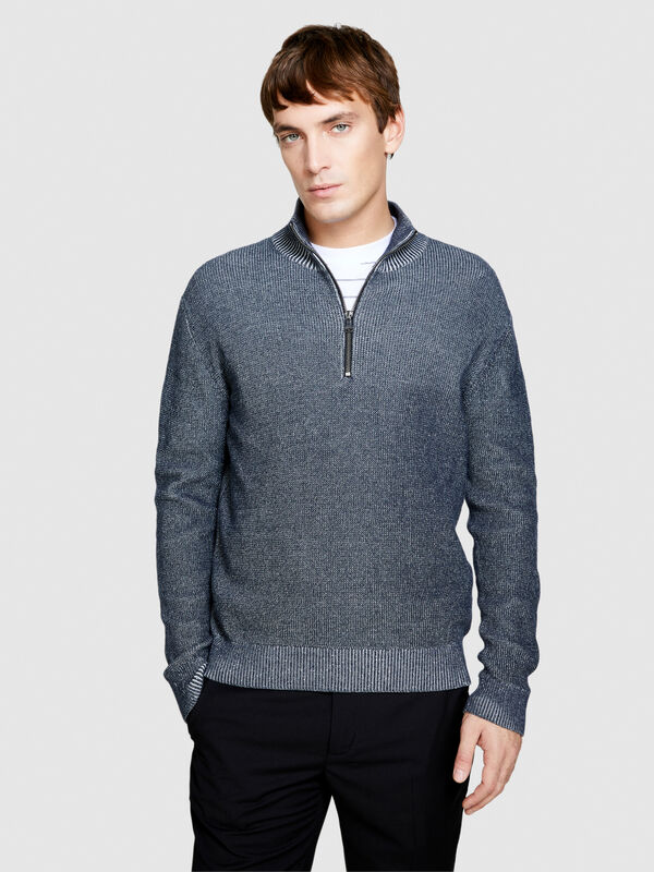 Half-zip sweater - men's crew neck sweaters | Sisley